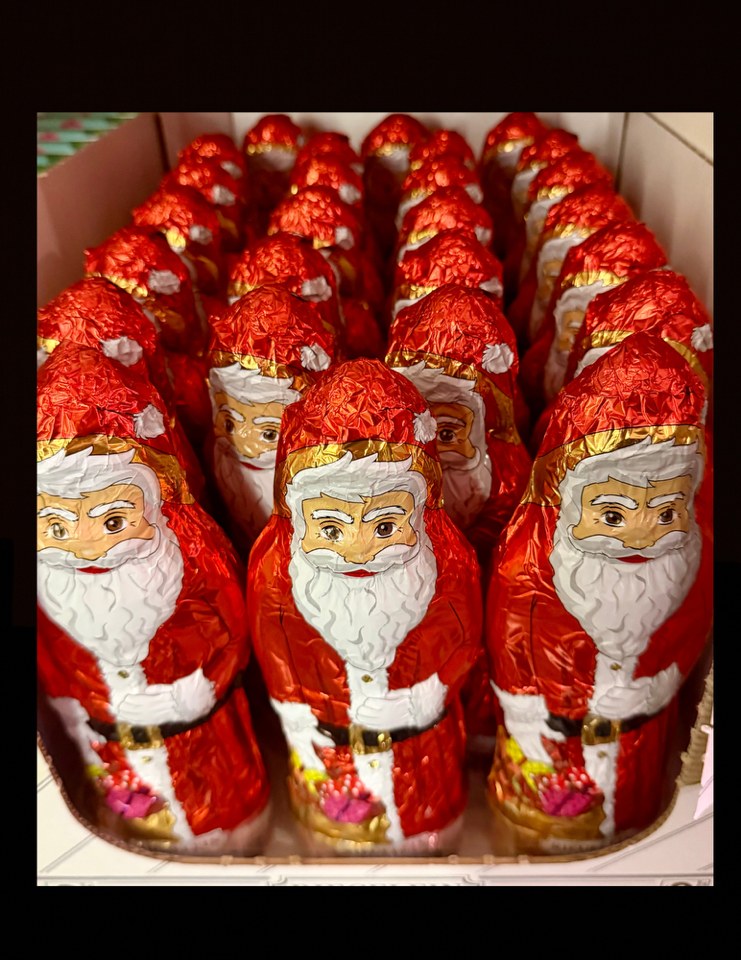 regular chocolate santas
